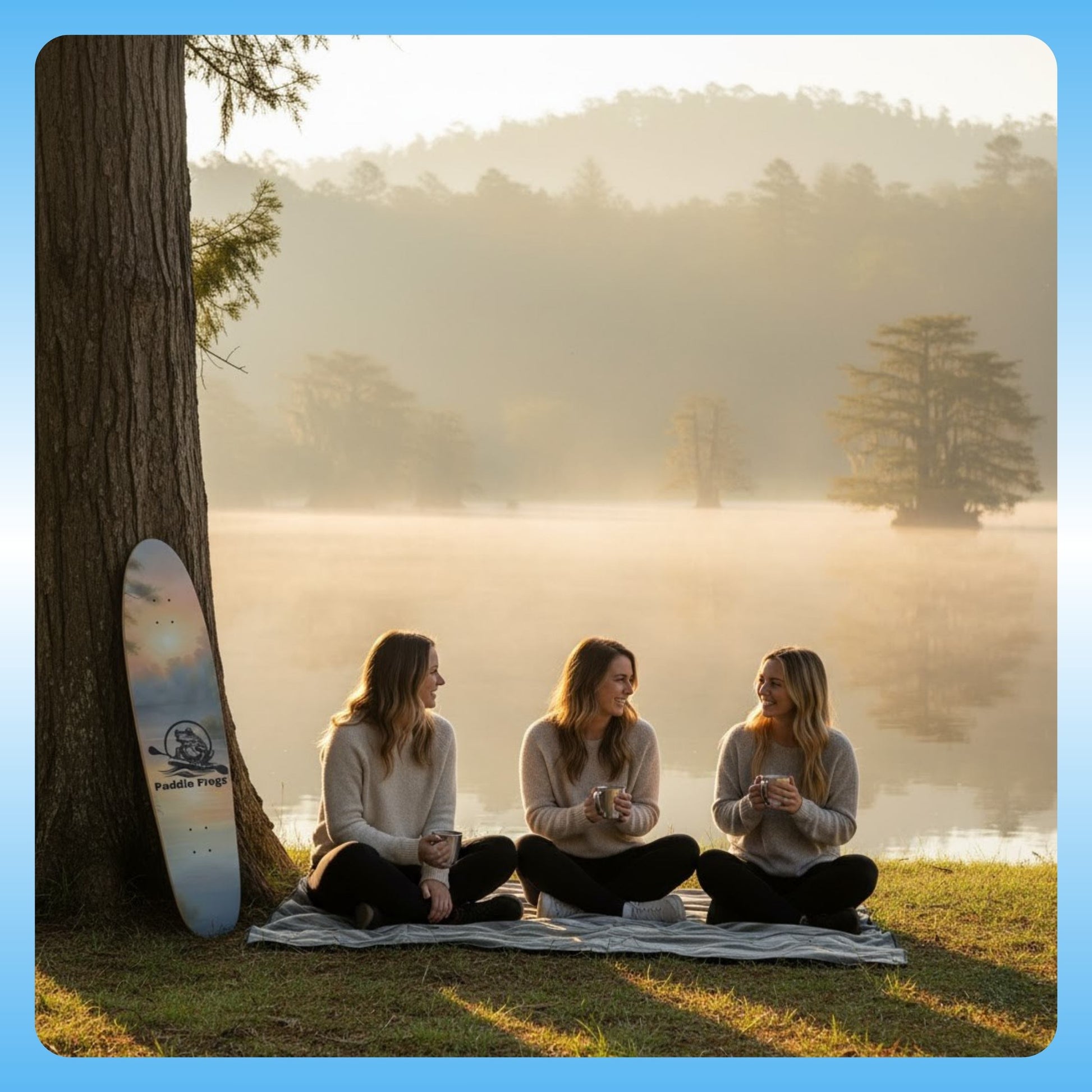 Sunrise Lake | Longboard skateboard | Paddle Frogs 3 ladies