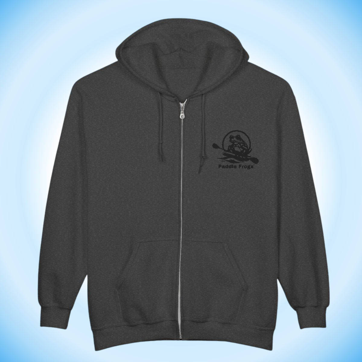 Super Strange | Full Zip Hooded Jacket Paddle Frogs™ skateboarder hoodie Dark Grey