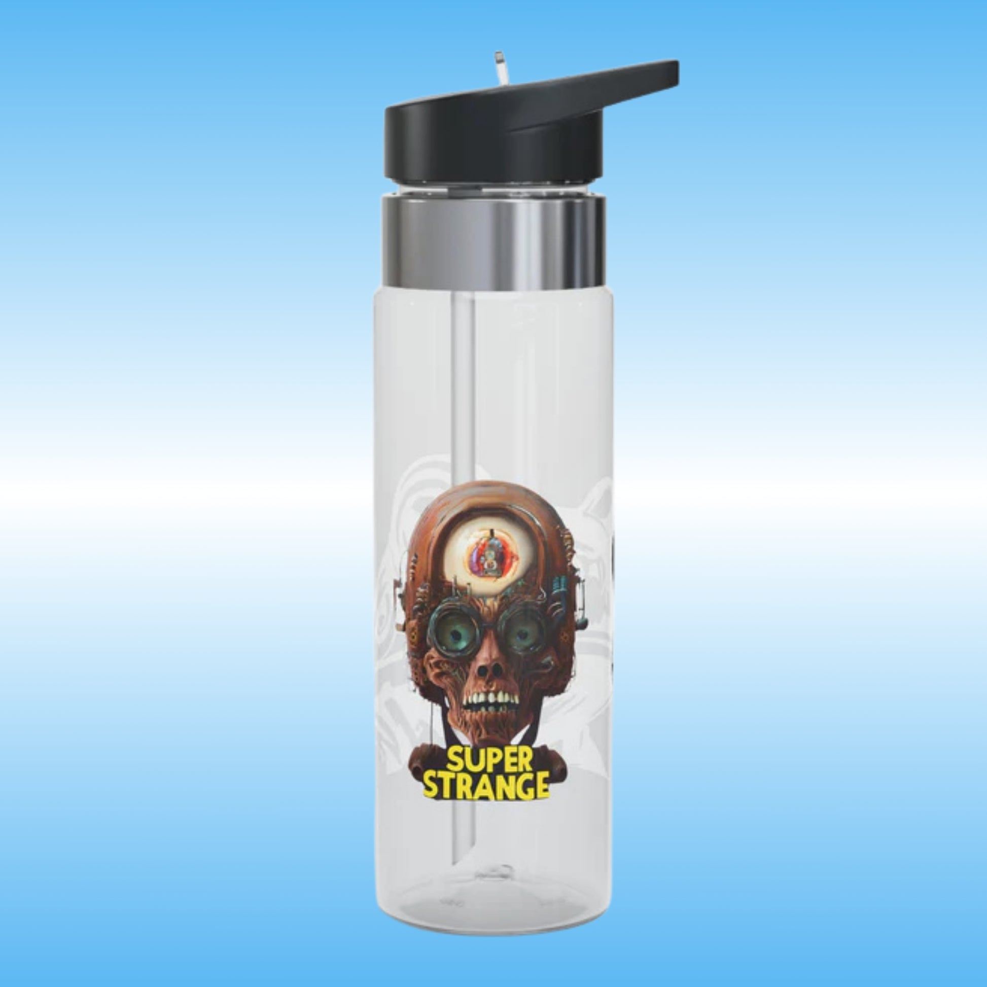 Super Strange Paddle Frogs crystal clear water bottles