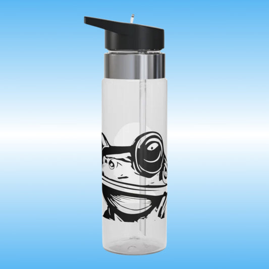 Super Strange Paddle Frogs crystal clear water bottles (Frog side)