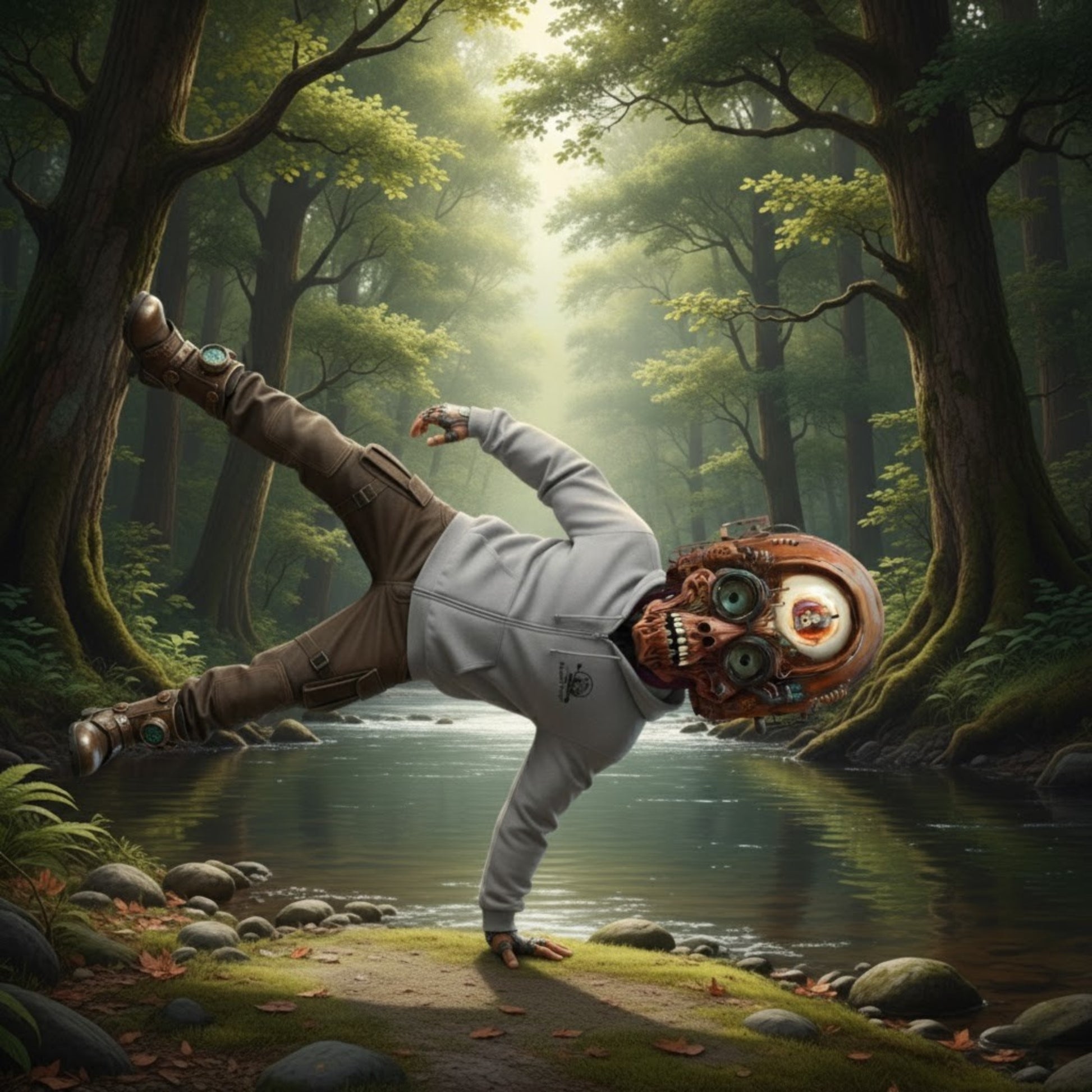 Super Strange break dancing | Full Zip Hooded Jacket | Paddle Frogs™