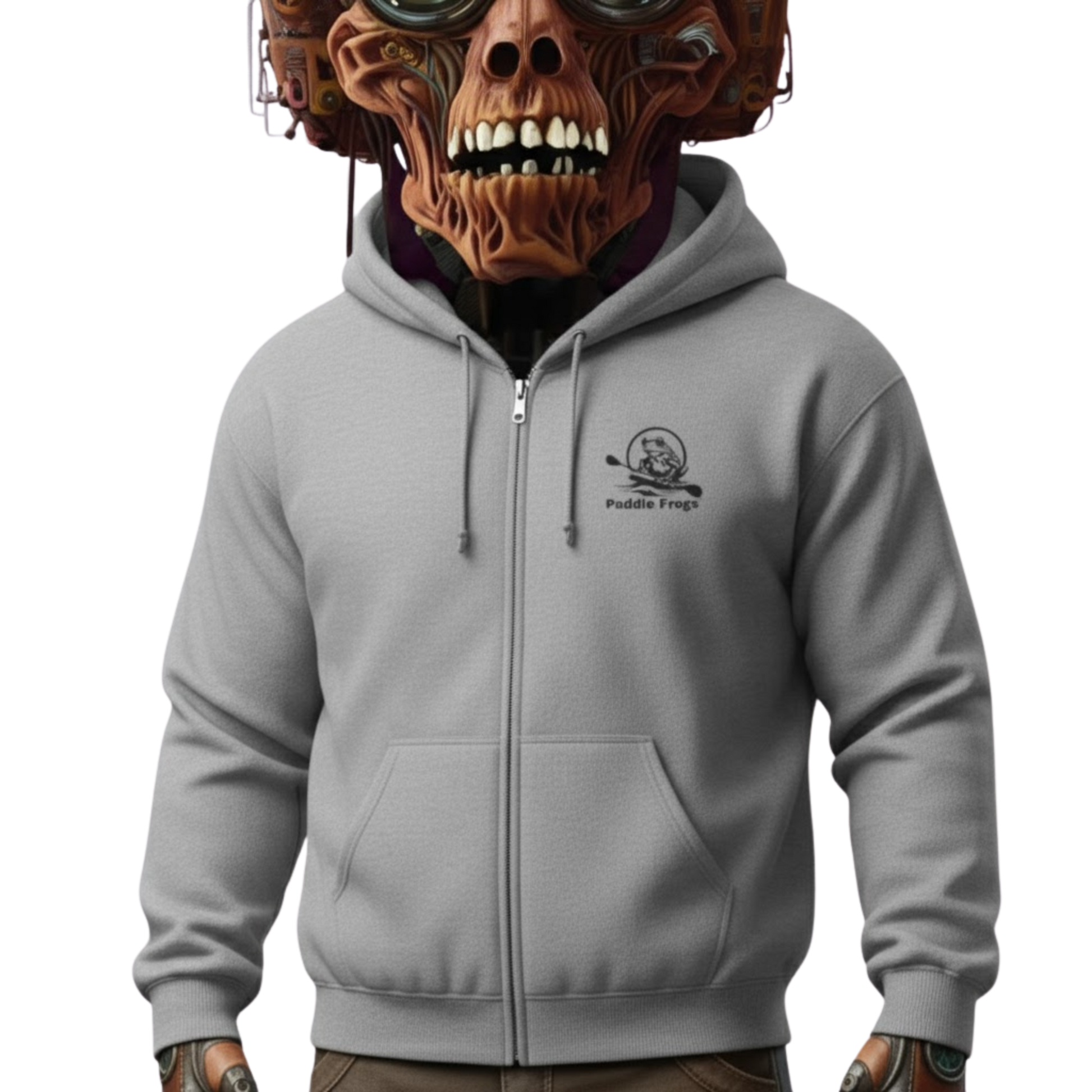 Super Strange zip coat product image grey  | Paddle Frogs™ on a transparent background