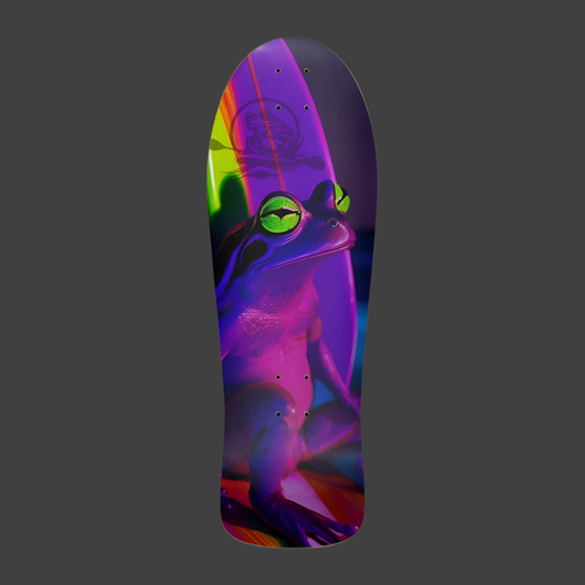 Surf Life Old School Deck by Paddle Frogs Classic Purple surf frog