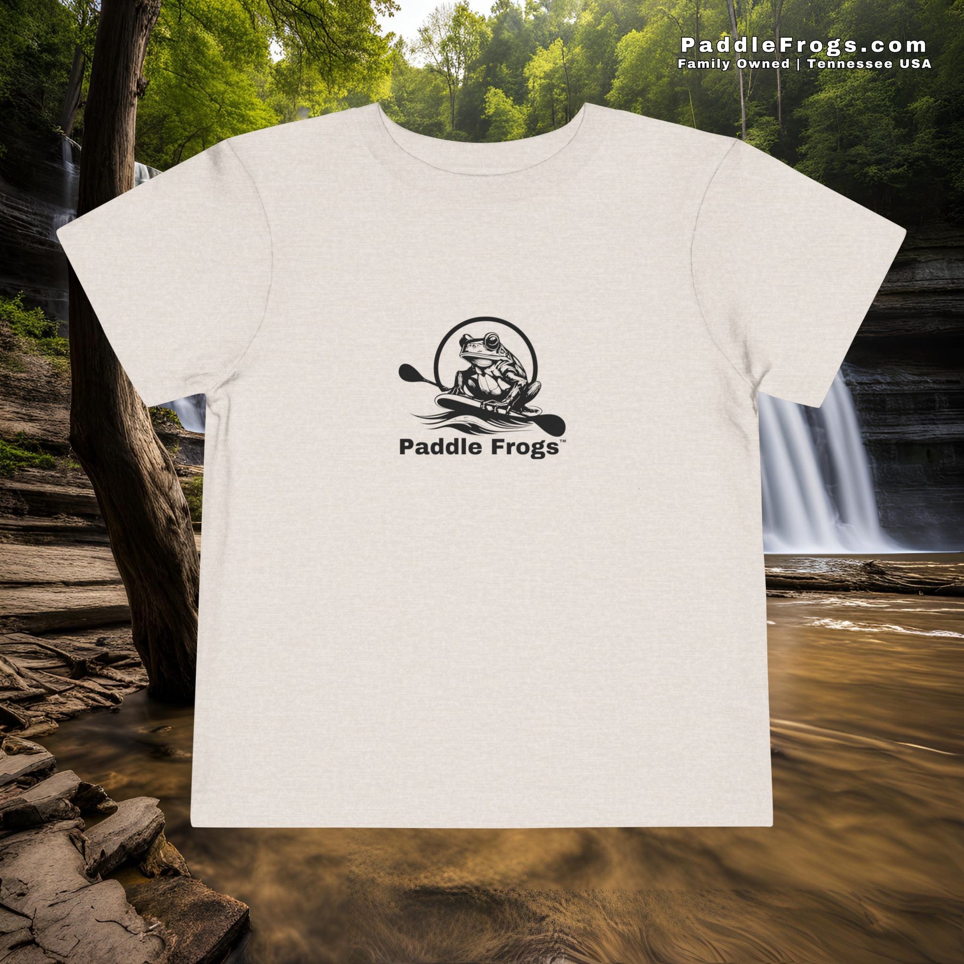 Tan kids youth unisex Tee, comfortable outdoor T-Shirt for nature lovers and paddle sports lovers 