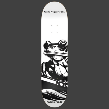 The Classic Paddle Frogs Skateboard Deck. Black on White. 7 layer Canadian maple high quality skateboards 