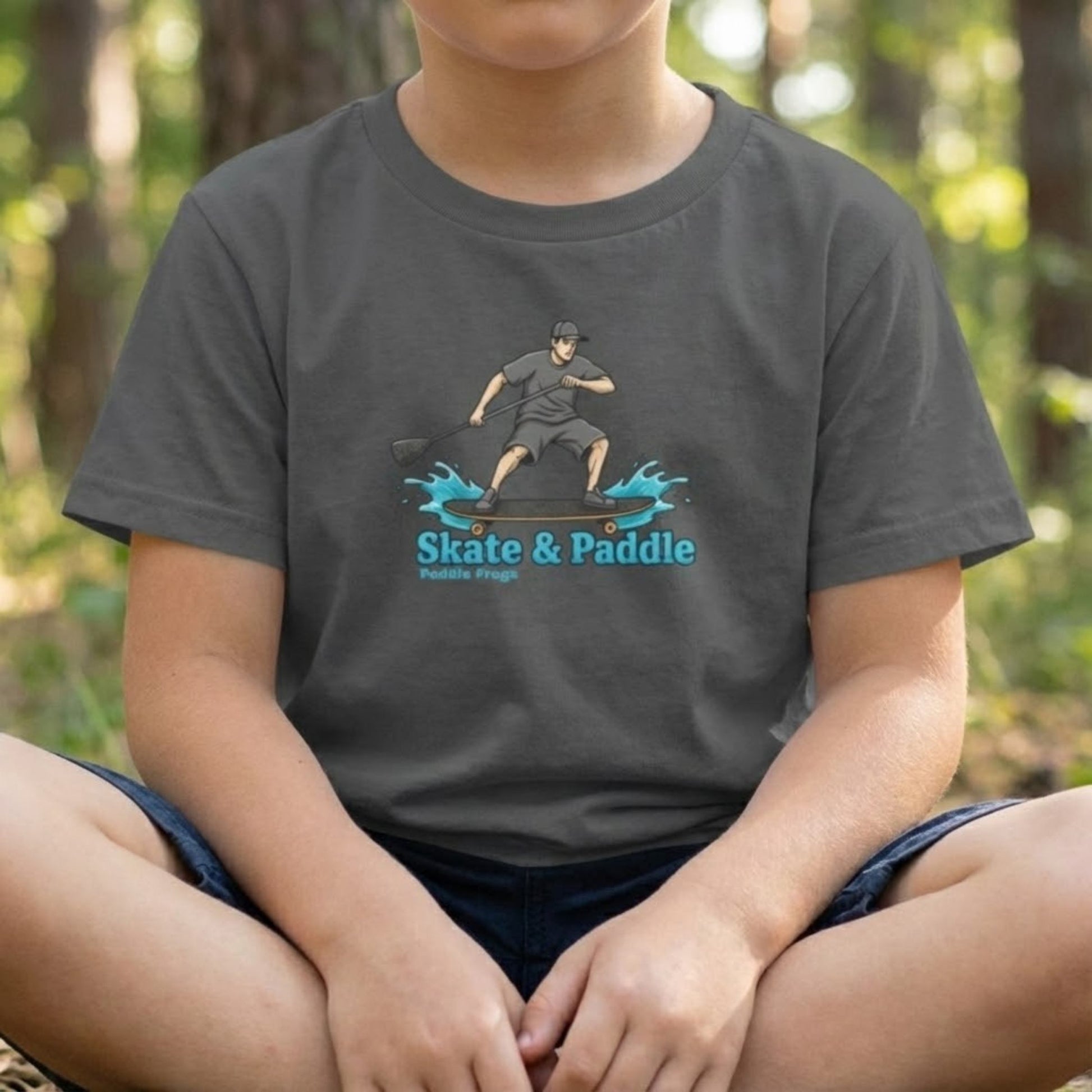 The Coastal Hop: Tiny Ripples & Pavement Waves Toddler "Skate & Paddle Frogs™ sitting crisscross applesauce  