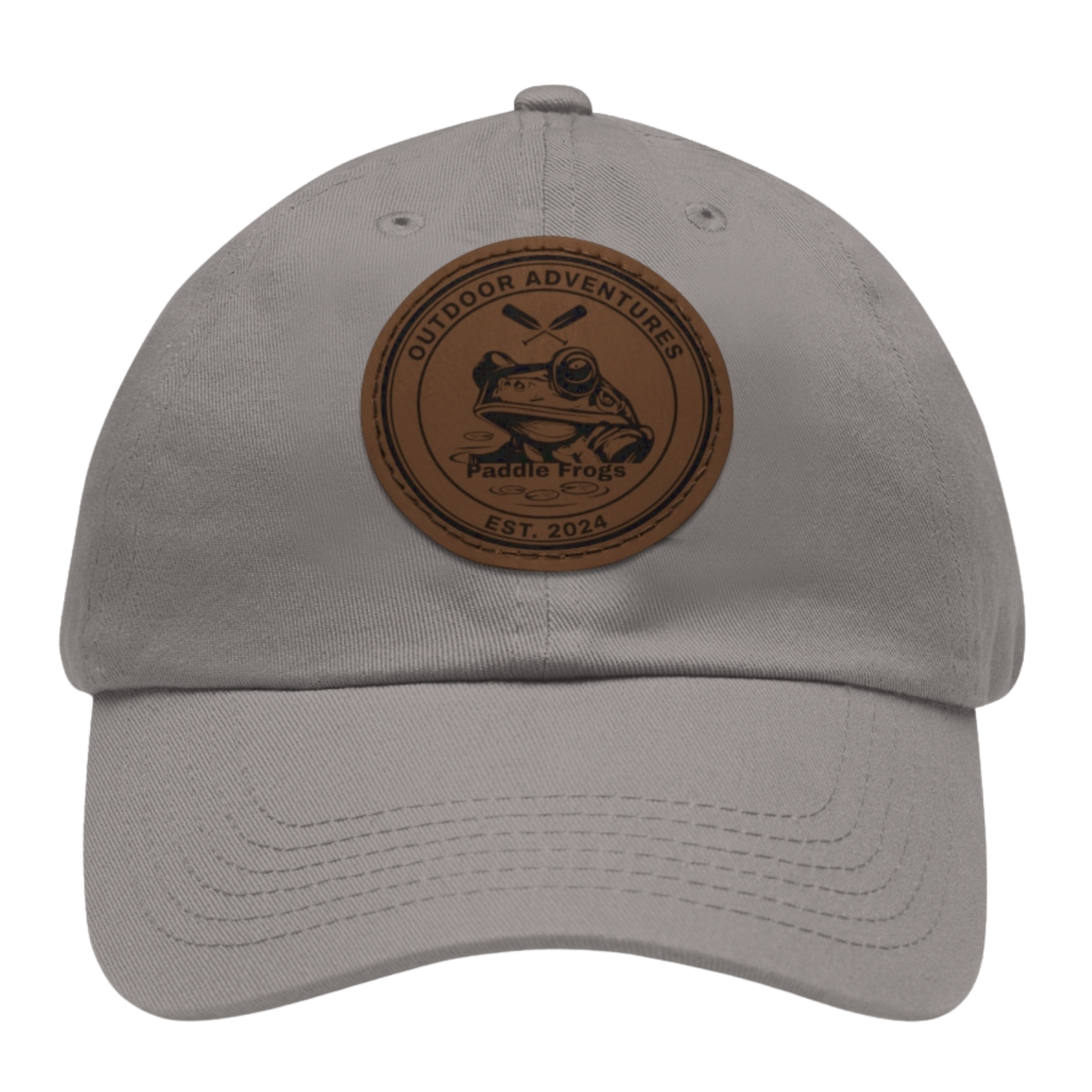 The Marsh Mariner's Cap: Paddle Frogs™ Grey color with brown patch on a transparent background