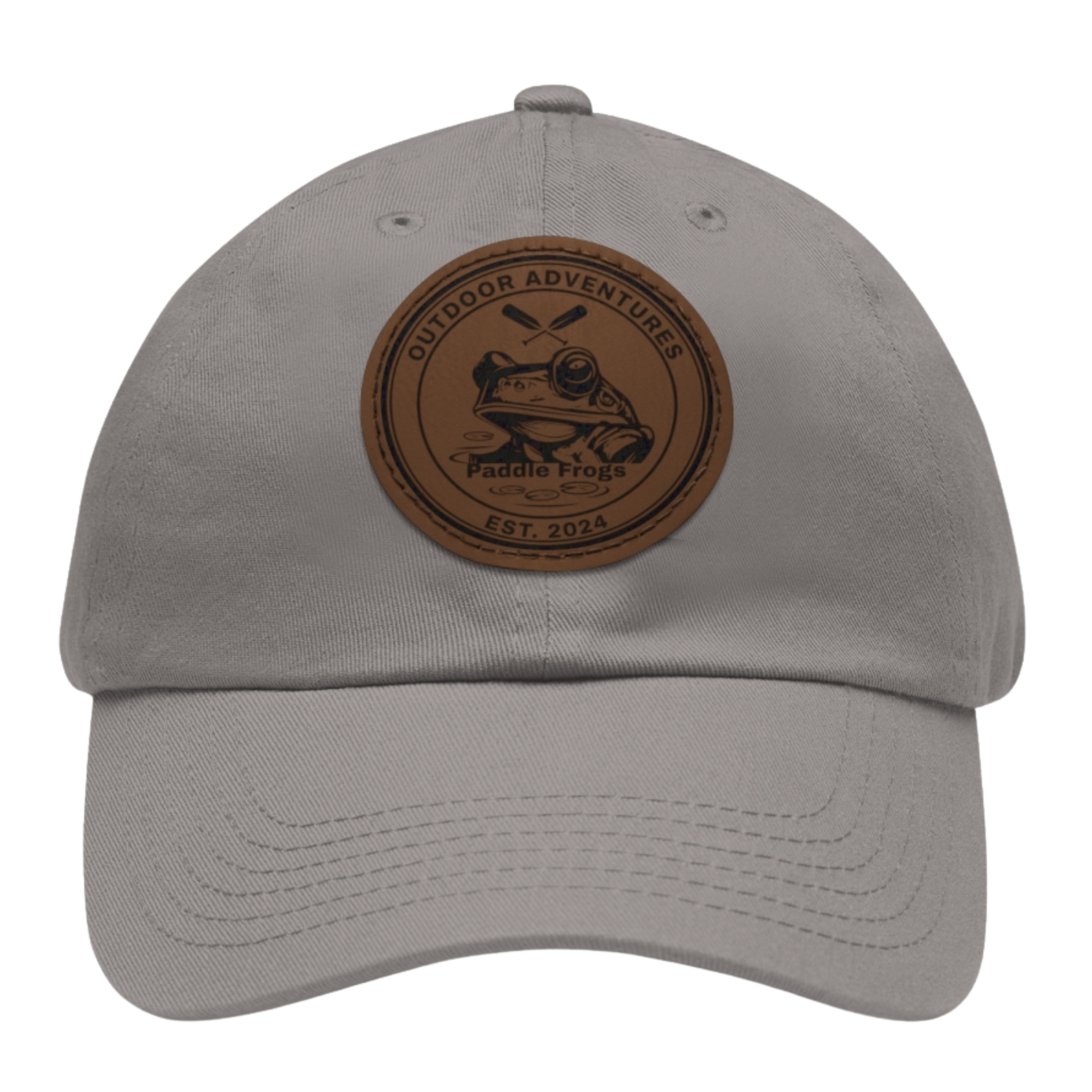 The Marsh Mariner's Cap: Paddle Frogs™ Grey color with brown patch on a transparent background
