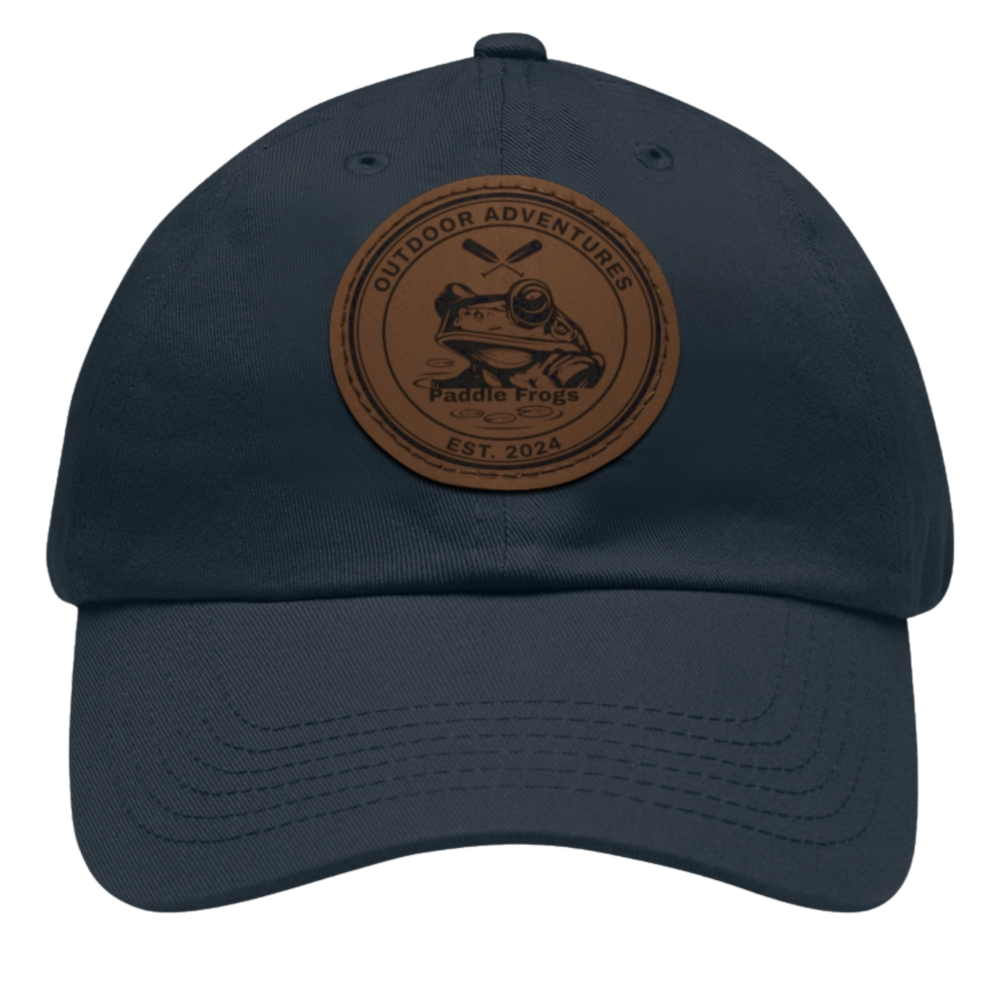 The Marsh Mariner's Cap: Paddle Frogs™ Navy Blue on a transparent background