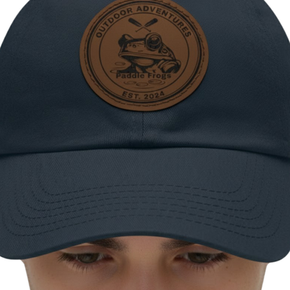 The Marsh Mariner's Cap: Paddle Frogs™ man wearing the Navy Blue on a transparent background