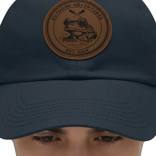 The Marsh Mariner's Cap: Paddle Frogs™ man wearing the Navy Blue on a transparent background