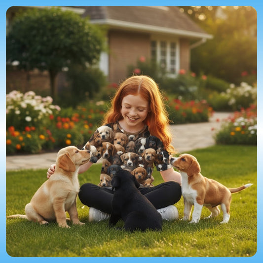 The Puppy-Paddle Power Jersey in action with real puppies
