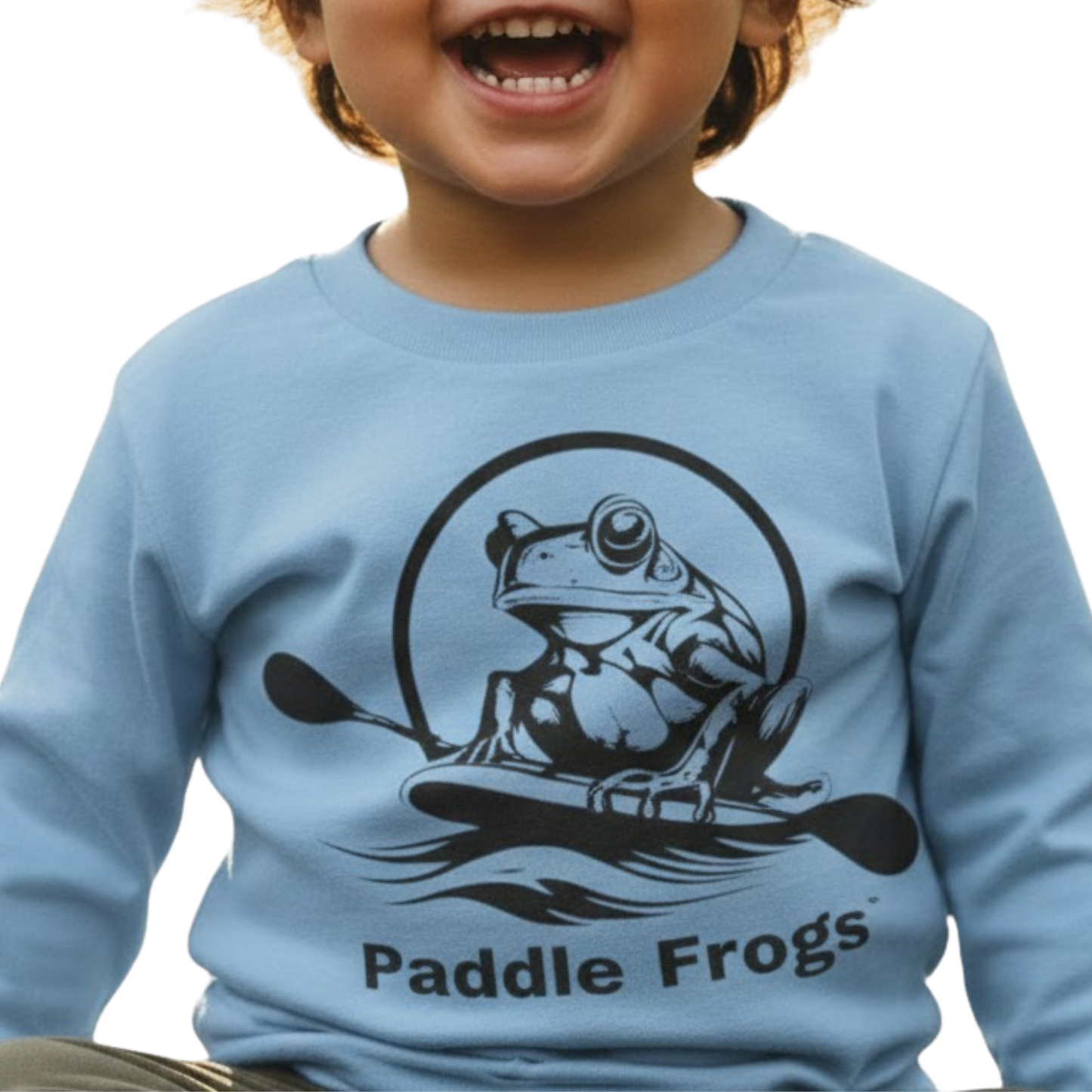 Toddler's in Balance | Long Sleeve Tee | Paddle Frogs™ girl wearing Light Pink
