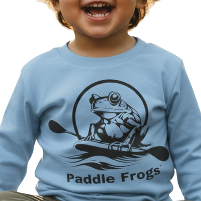 Toddler's in Balance | Long Sleeve Tee | Paddle Frogs™ girl wearing Light Pink
