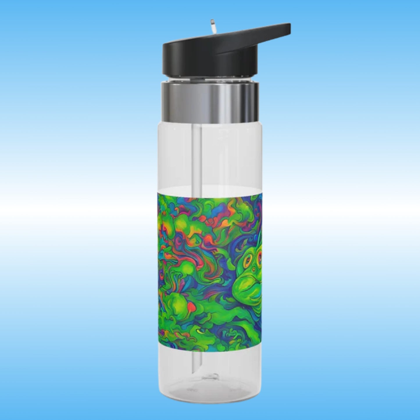 Trippin Over Frogs crystal Clear water bottle 