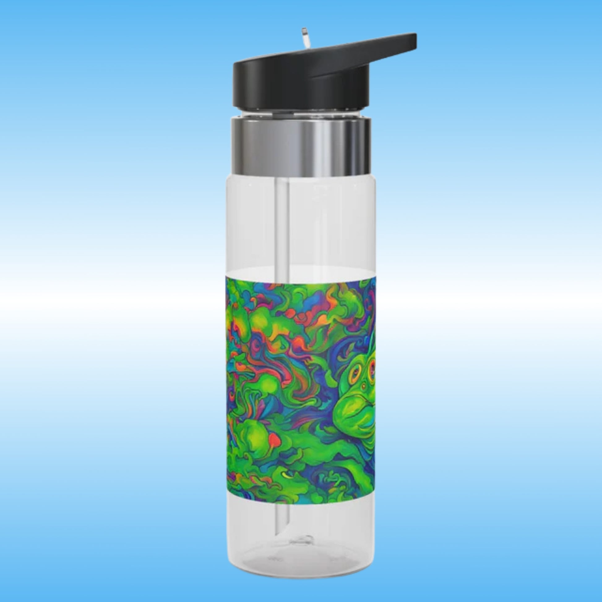 Trippin Over Frogs crystal Clear water bottle 