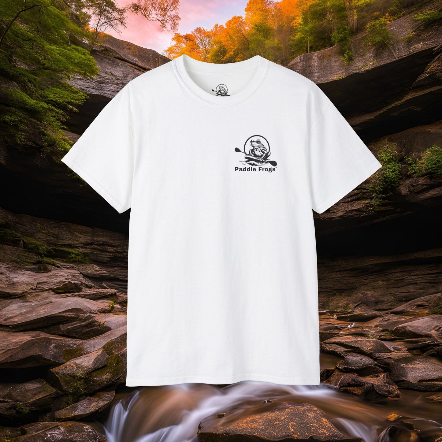 White Waterfall T-shirt Paddle Frogs Outdoor Gear Tag-less Tennessee family-owned Classic