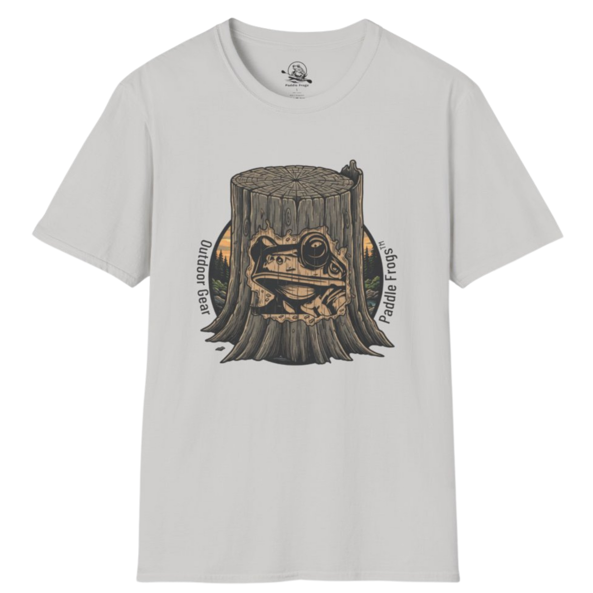 Whittled Pine Tee | River Bend Paddle Frogs Outdoor Gear in Ice Grey