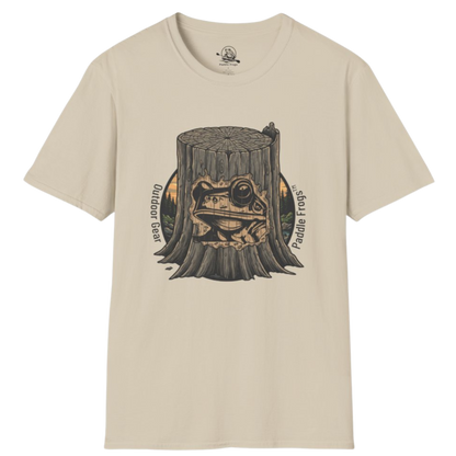 Whittled Pine Tee | River Bend Paddle Frogs Outdoor Gear in Sand tan color