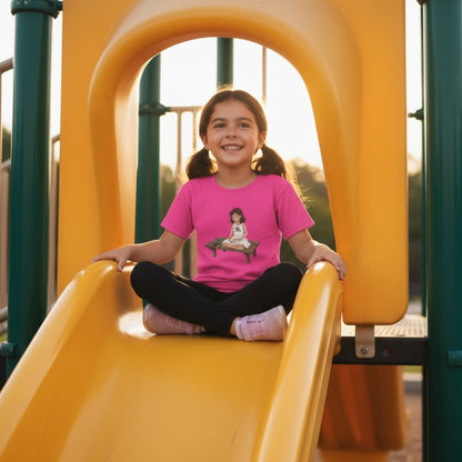 Willow Colors Bailey Tee | Paddle Frogs™ Kids Heliconia Pink Swinging at the playground