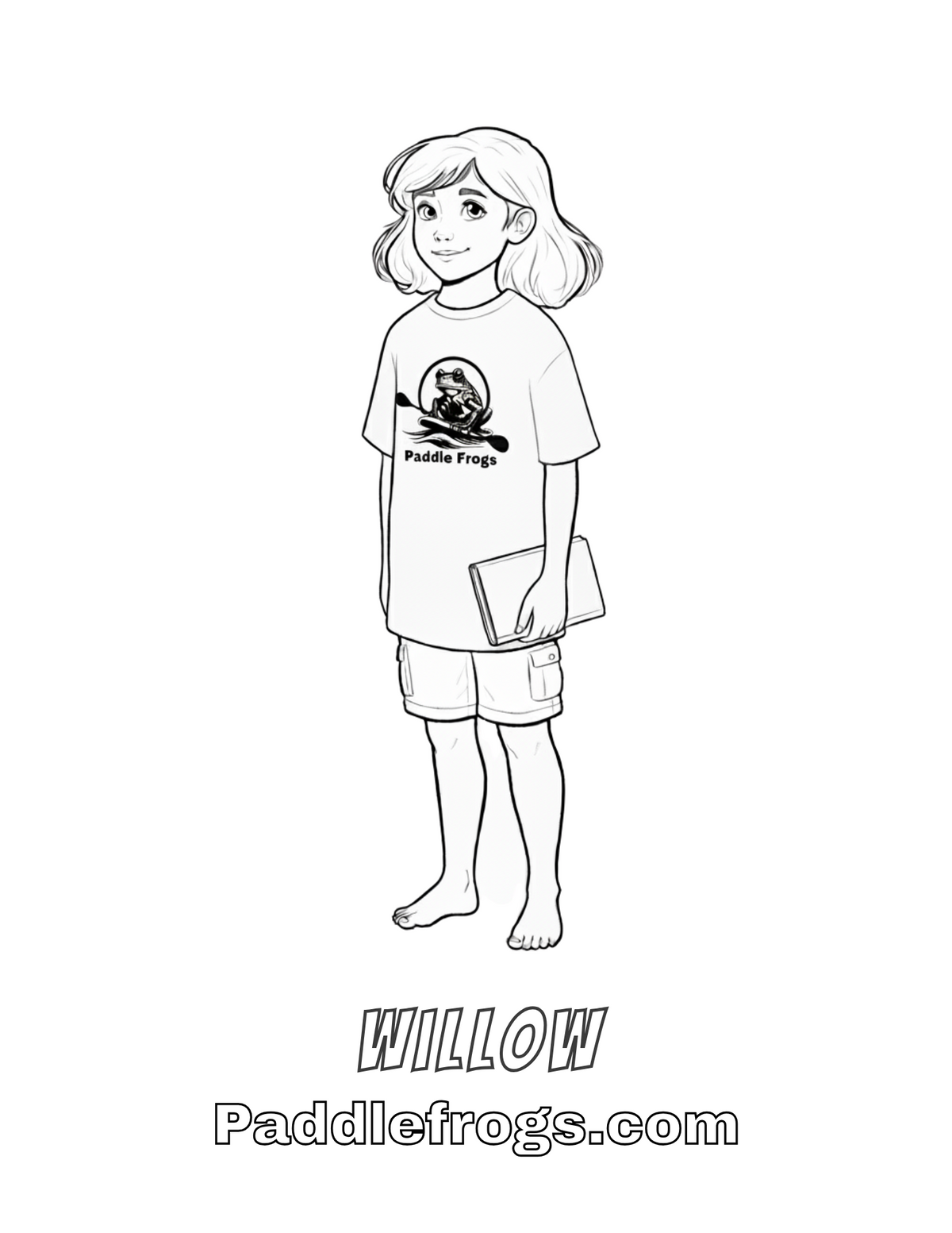 Willow coloring sheet for kids. Paddle Frogs