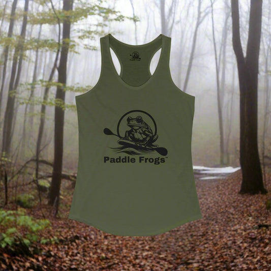 Women's Camo Green - Paddle Frogs™ Racerback Tank Top