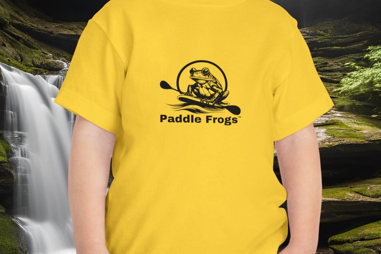 Youth Bright Yellow Paddle Frogs T-Shirt Outdoor Tee Fresh Comfortable Natural Nature shirt