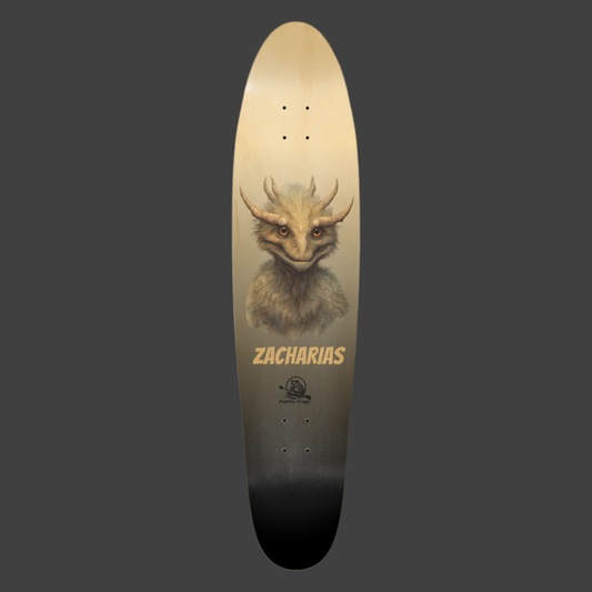 Zacharias Longboard skateboard deck made in the USA 7 layer American maple. Read the short stories, live the adventures, with Paddle Frogs Skate decks