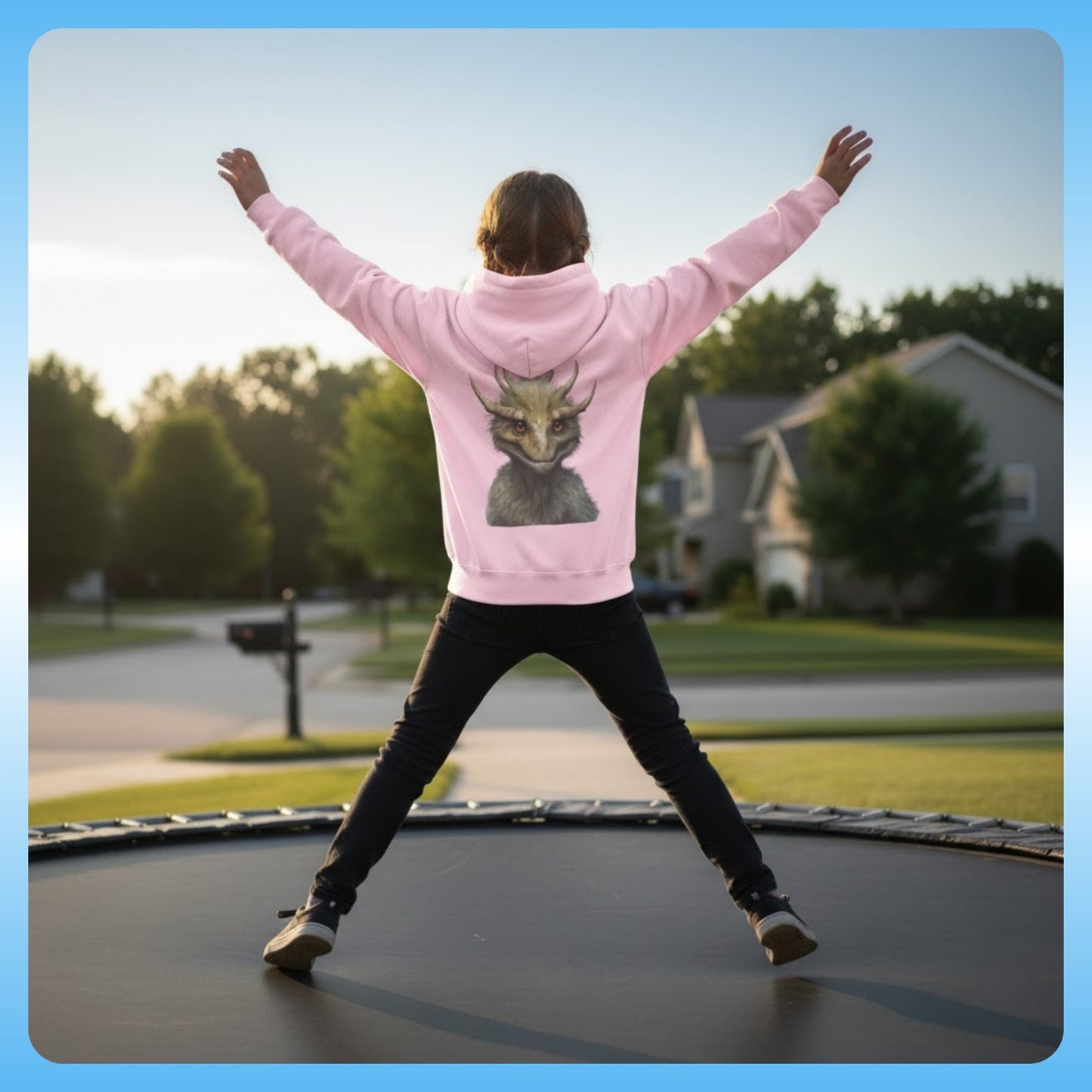 Zacharias Youth Hoodie — Paddle Frogs Kids - Light Pink