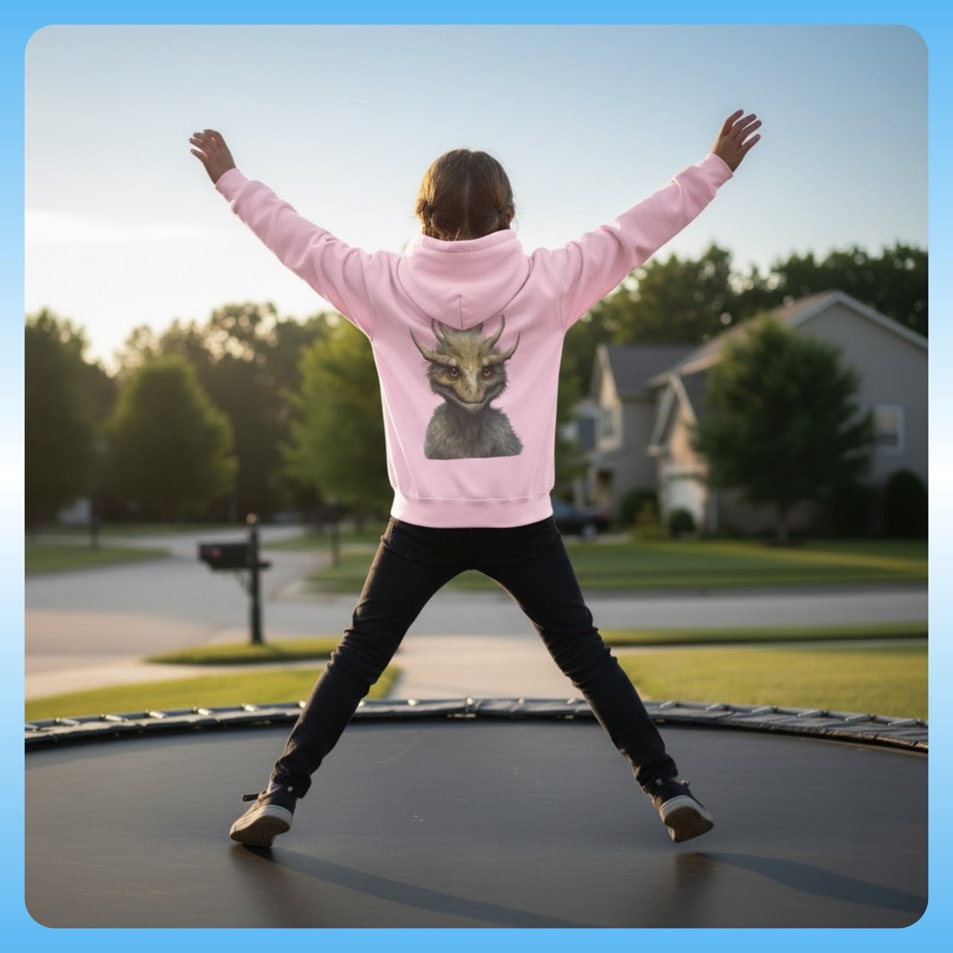 Zacharias Youth Hoodie — Paddle Frogs Kids - Light Pink