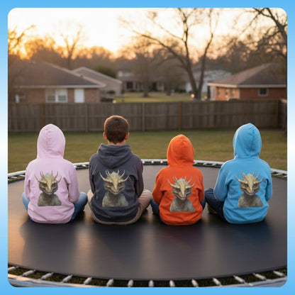 Zacharias Youth Hoodie — Paddle Frogs Kids crew on the trampoline