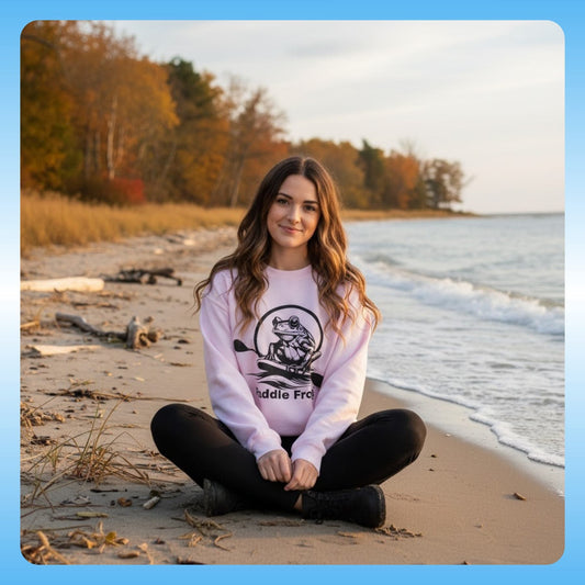 at the beach - Original Pullover | Paddle Frogs™ Sweatshirt paddle boarding frog 