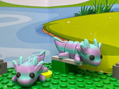 Adorable Axolotl Pocket Fidget Friend (with Colorful Play Scene)