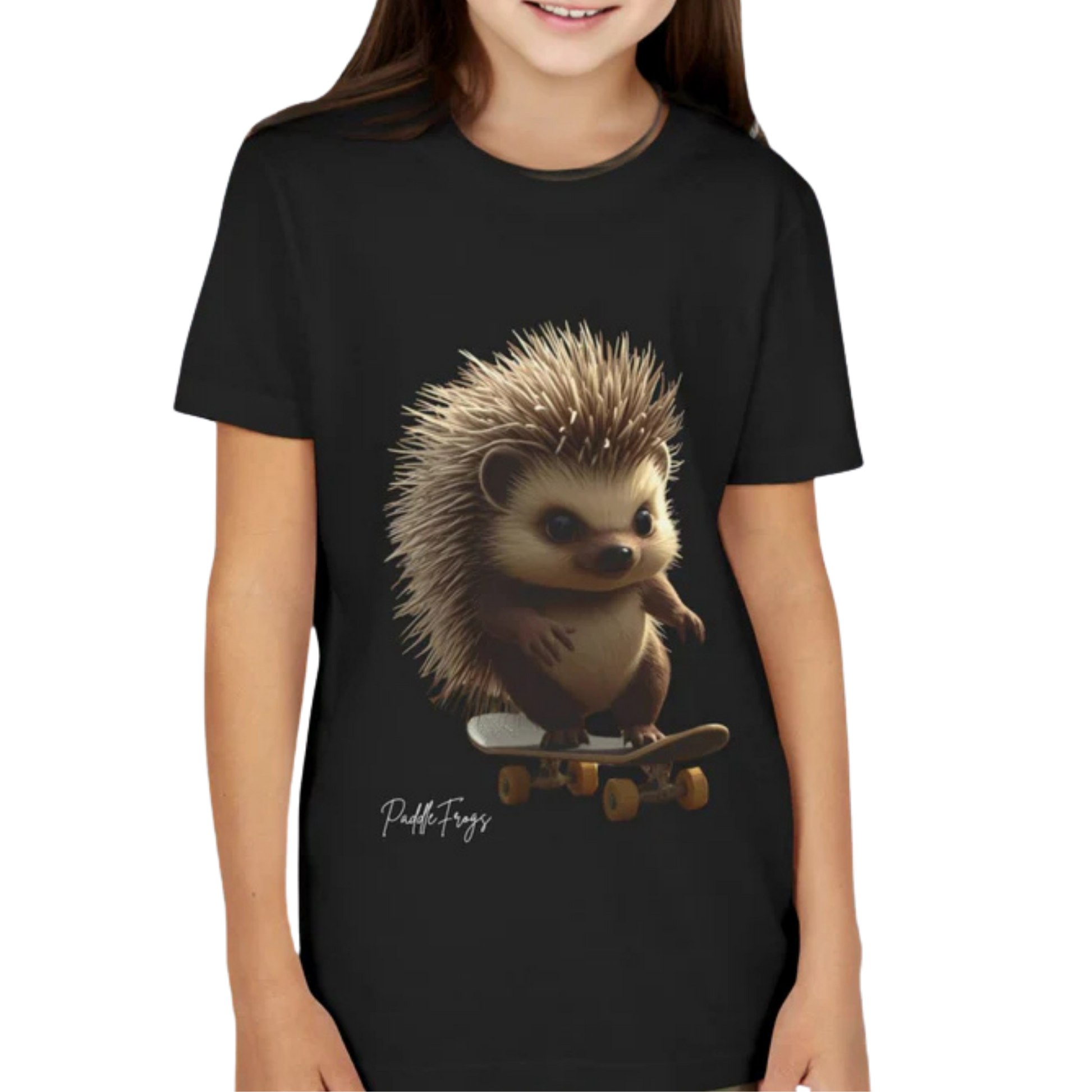 black Edge the Hedgehog | Youth Skateboard on a transparent background