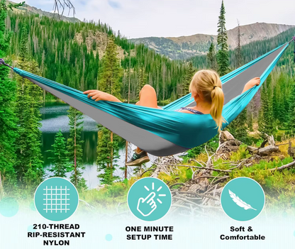 Lightweight Camping Hammock with Tree Straps | Single & Double