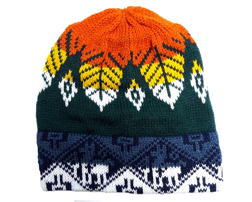 Multicolored Tribal Ethnic Design Winter Knit Beanie Hat