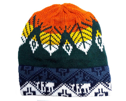 Multicolored Tribal Ethnic Design Winter Knit Beanie Hat