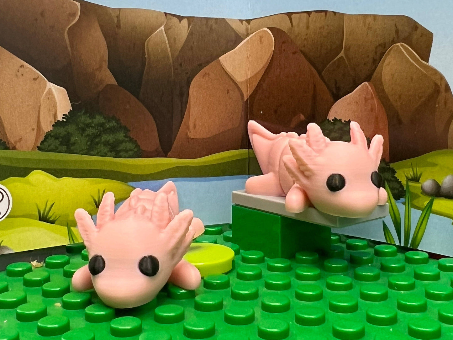 Adorable Axolotl Pocket Fidget Friend (with Colorful Play Scene)