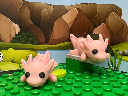 Adorable Axolotl Pocket Fidget Friend (with Colorful Play Scene)