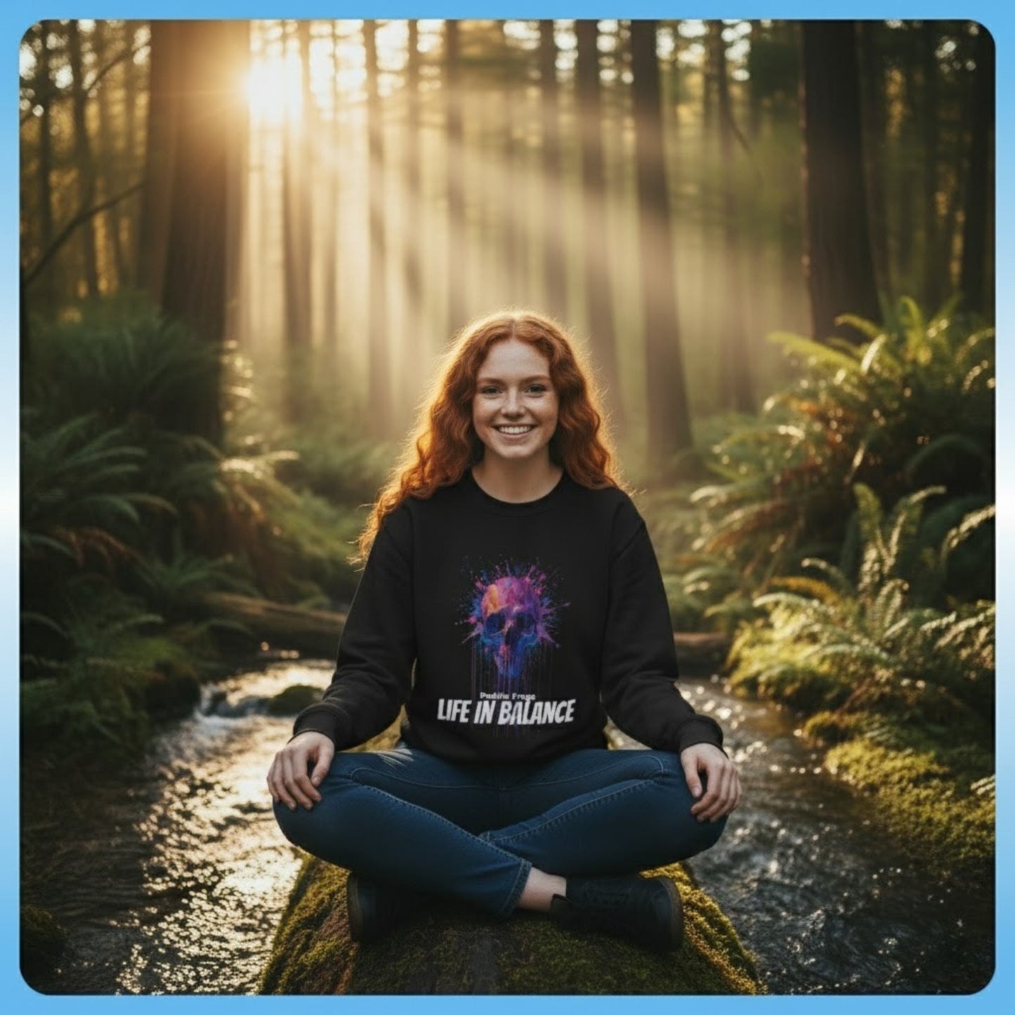 drip paint skull sweatshirt in black by Paddle Frogs Outdoor Gear Lady Sitting crisscross applesauce