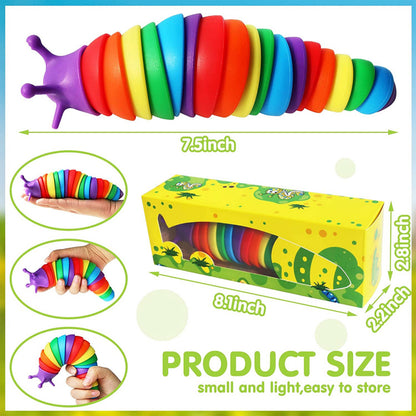 Rainbow Sensory 3D Fidget Slug Kids Toy