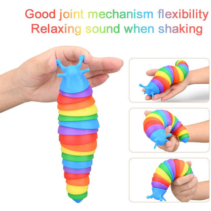 Rainbow Sensory 3D Fidget Slug Kids Toy