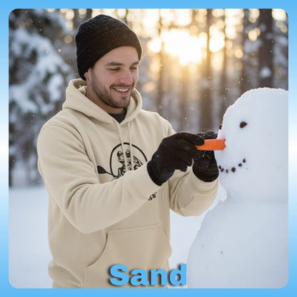 man wearing Sand tan | Paddle Frogs™ Soft Fleece Hoodie: Soft Fleece, Wild Soul (12 Colors) 