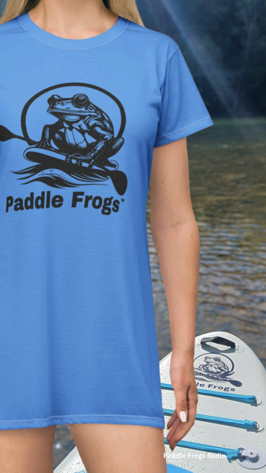 Your new Blue T-shirt Dress - Paddle Frogs Casual wear for summer comfort beach summer waterfall adventure dress