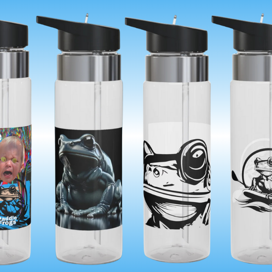 Crystal Clear Water Bottles | Paddle Frogs