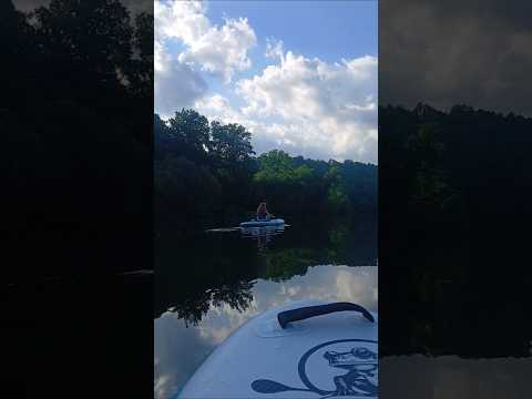 Calm water on the Emory River at Paddle Frogs agritourism shop in Harriman, TN