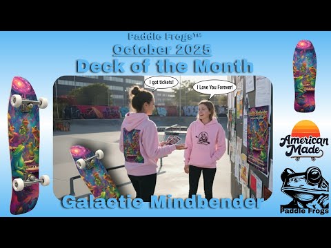 Galactic Mindbender | Free Your Mind | October 2025 skateboard Deck of the Month and Paddle Frogs Hoodie