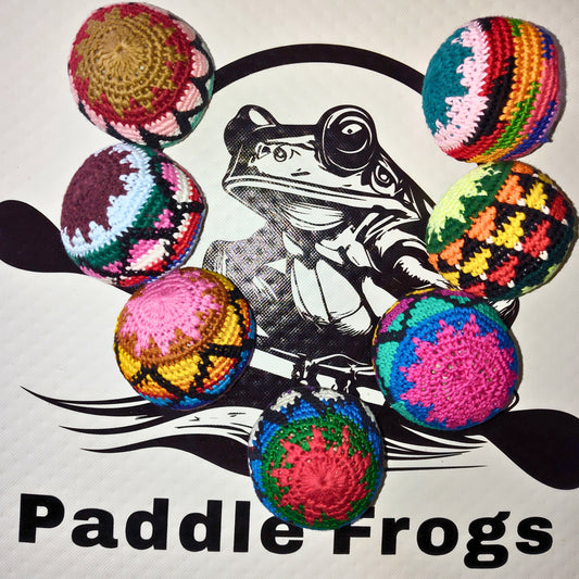 Foot bags hacky sack active game for kids and adults available at Paddle Frogs agritourism shop in Harriman Tennessee USA 